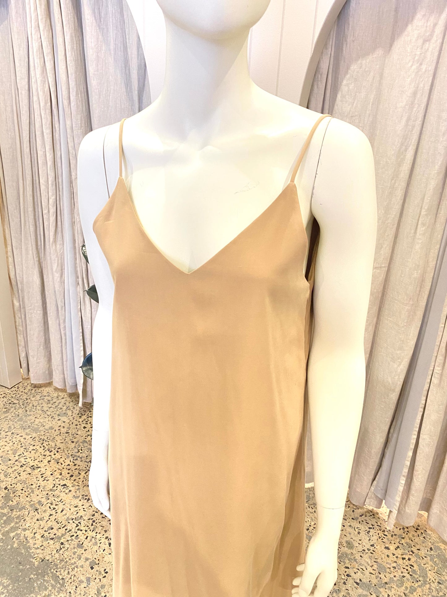 The Editors Market 'Kadena' Midi Dress in Peanut - Size 10/12