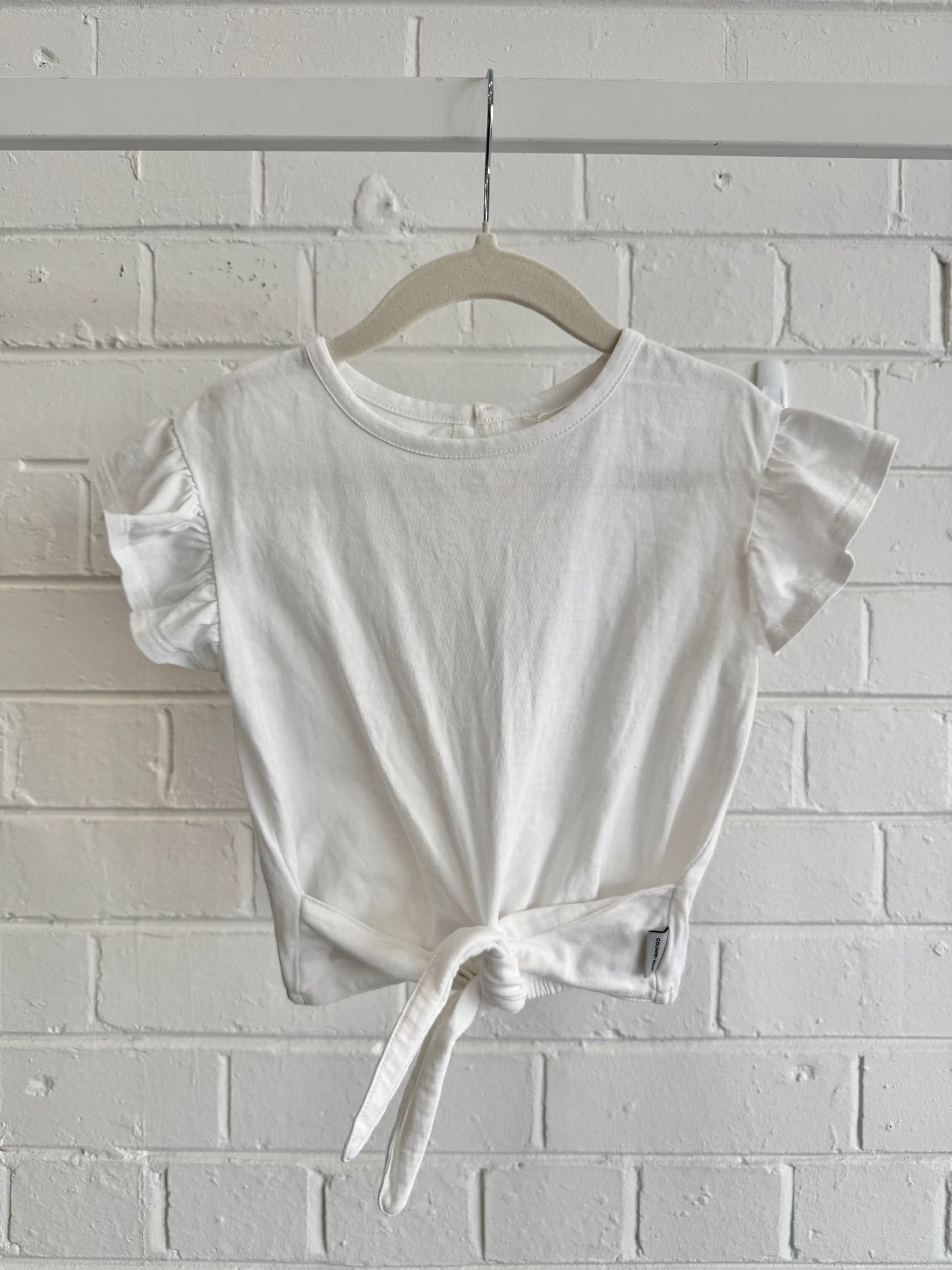 Country Road White Tie Up Top - Size 3
