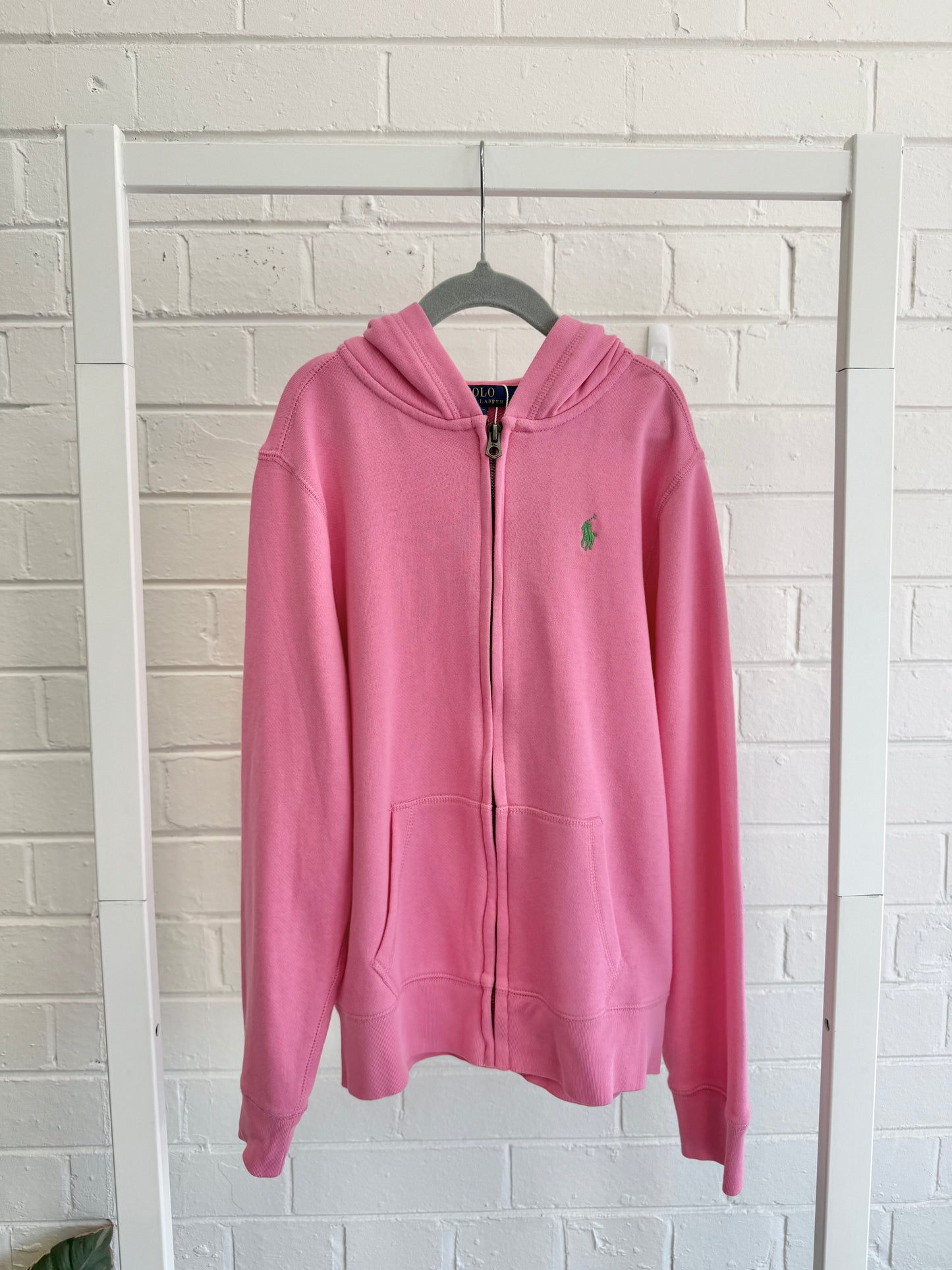 Polo Ralph Lauren Pink Zip Up Hoodie - Size L (12-14)