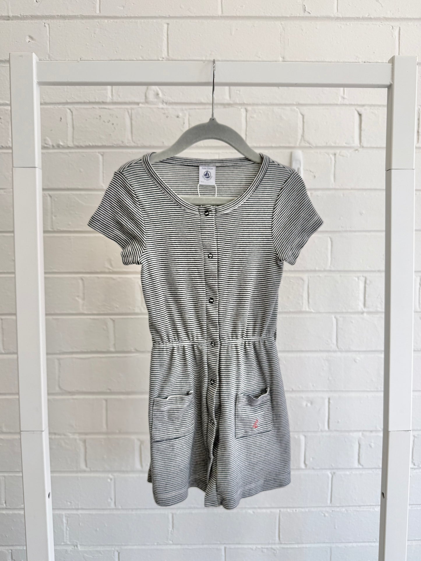 Petit Bateau Navy/White Stripe Dress - Size 4