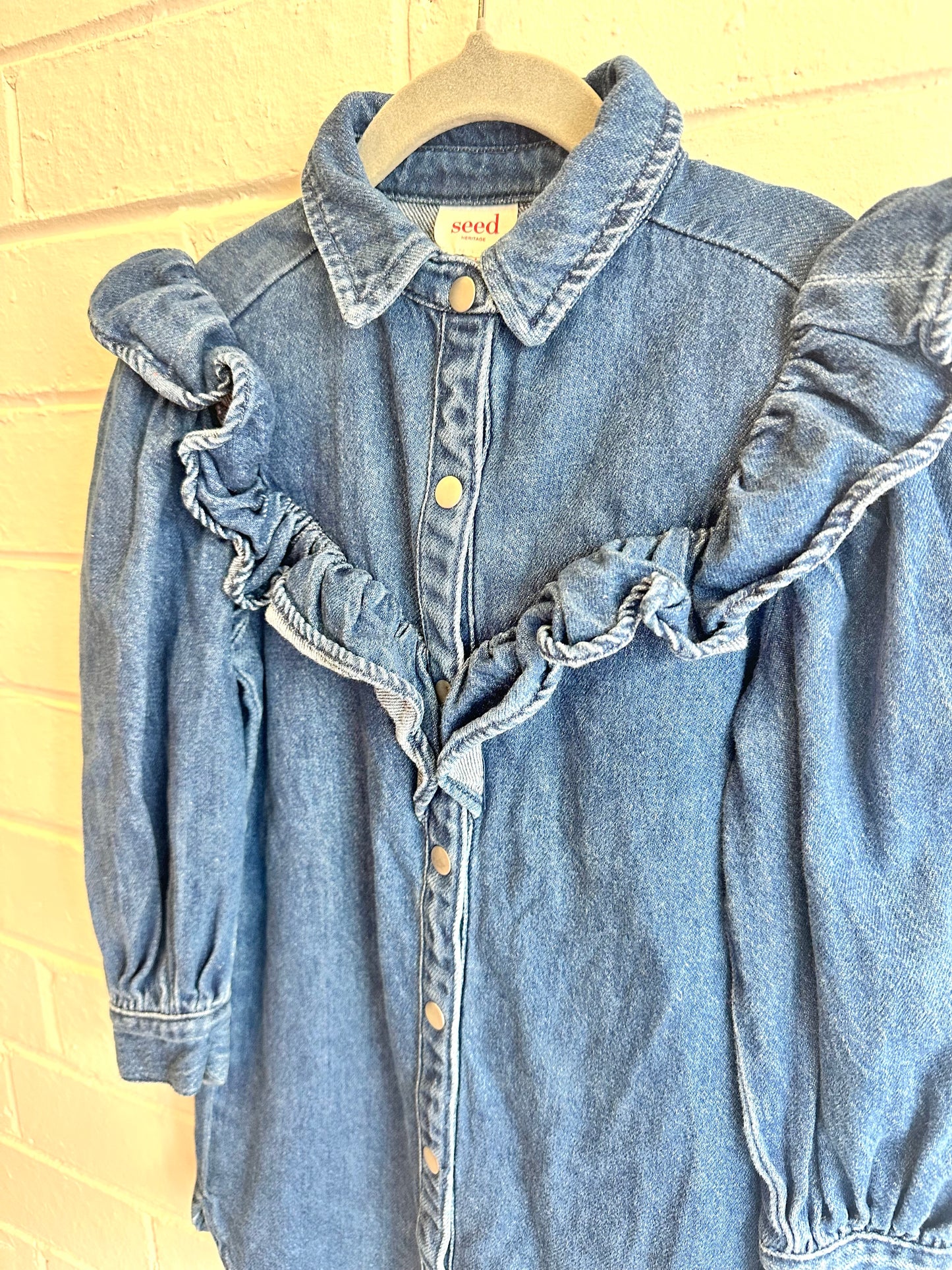 Seed Navy Denim Ruffle - Size 4