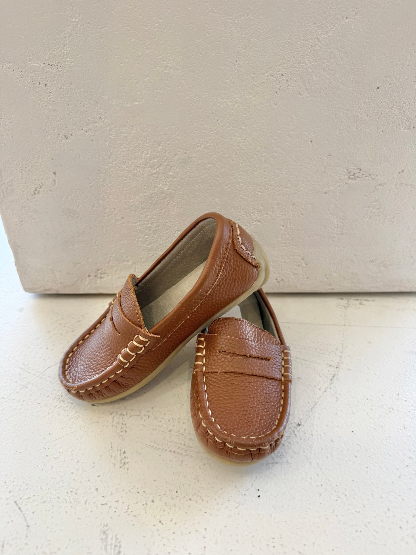 Little Fox Tan Boat Shoes - Size 24