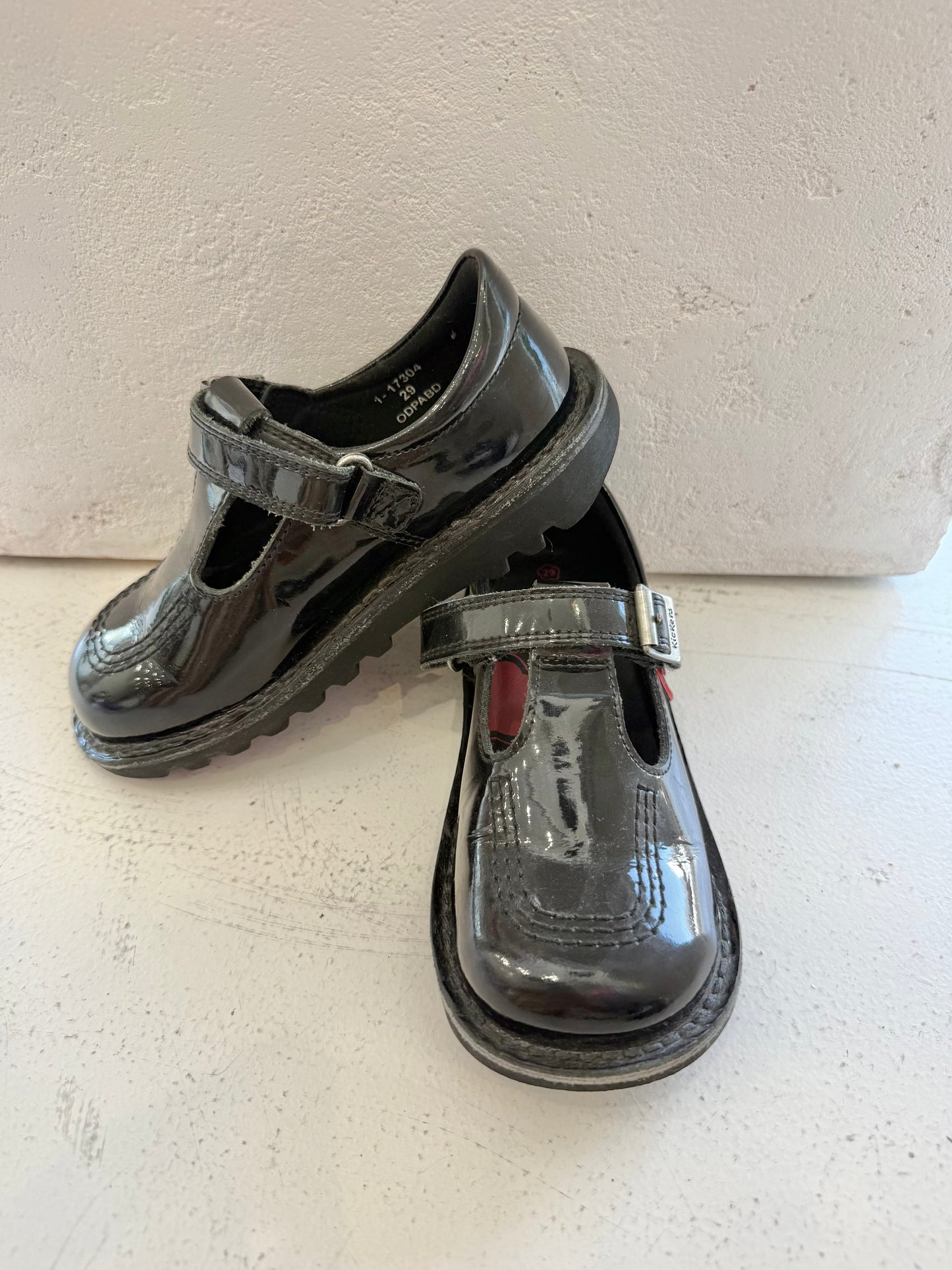 Kickers Black Patent Mary Jane Shoes