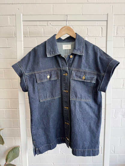 Dissh 'FELIX' Denim Skort & Shirt Set in Indigo - Size 10