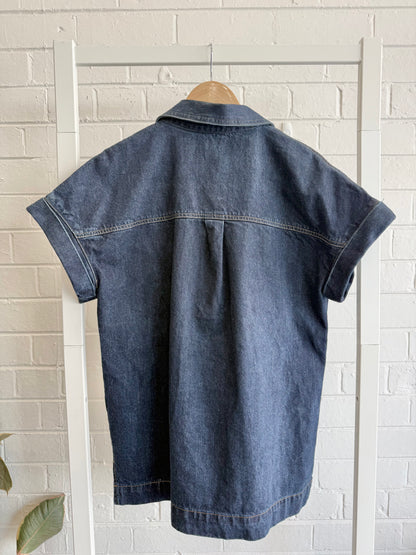Dissh 'FELIX' Denim Skort & Shirt Set in Indigo - Size 10