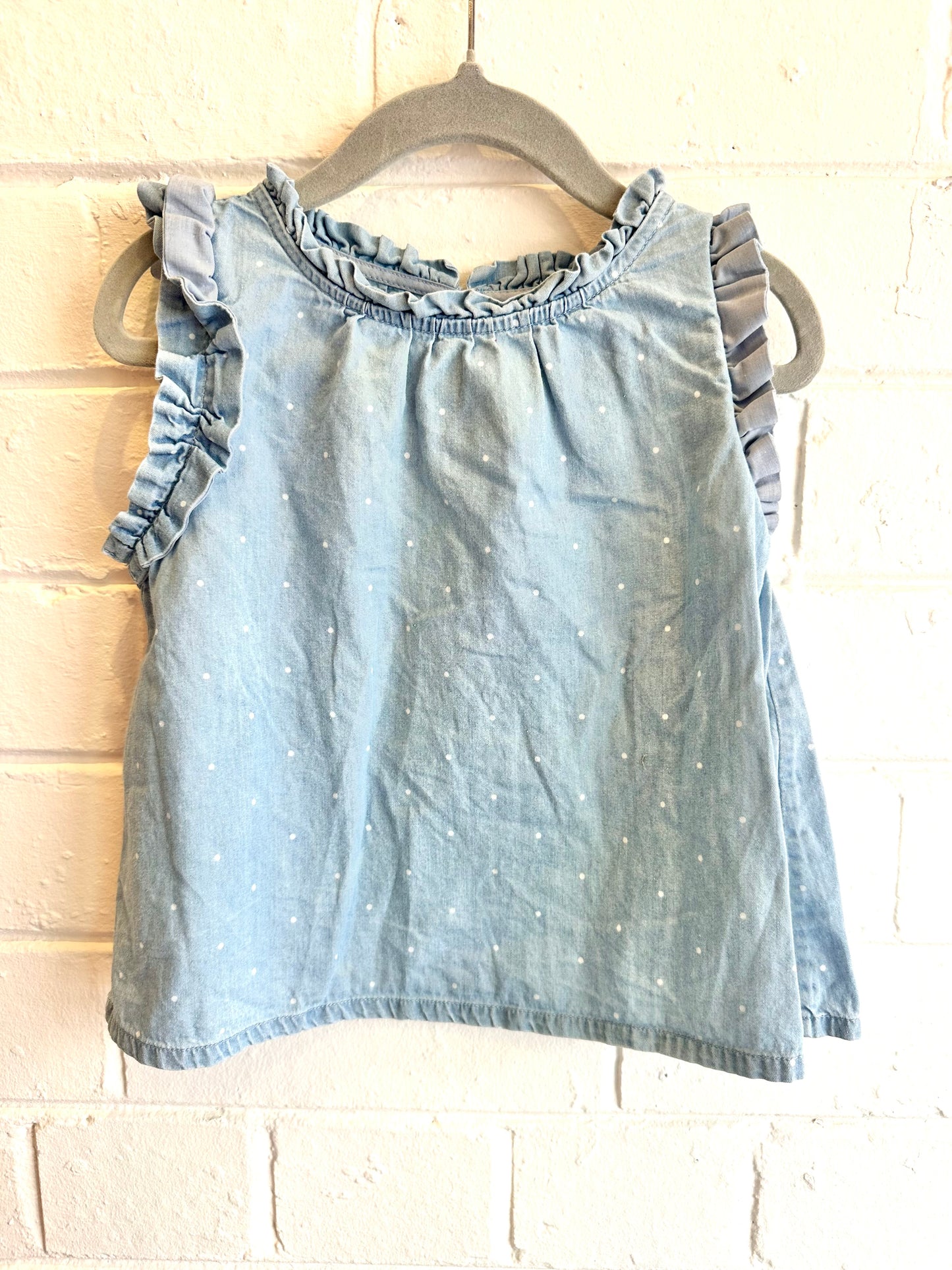 Country Road Light blue polka dot top - Size 18-24m