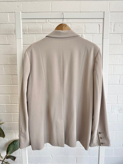 Ena Pelly Single Breasted Blazer in Taupe - Size 14
