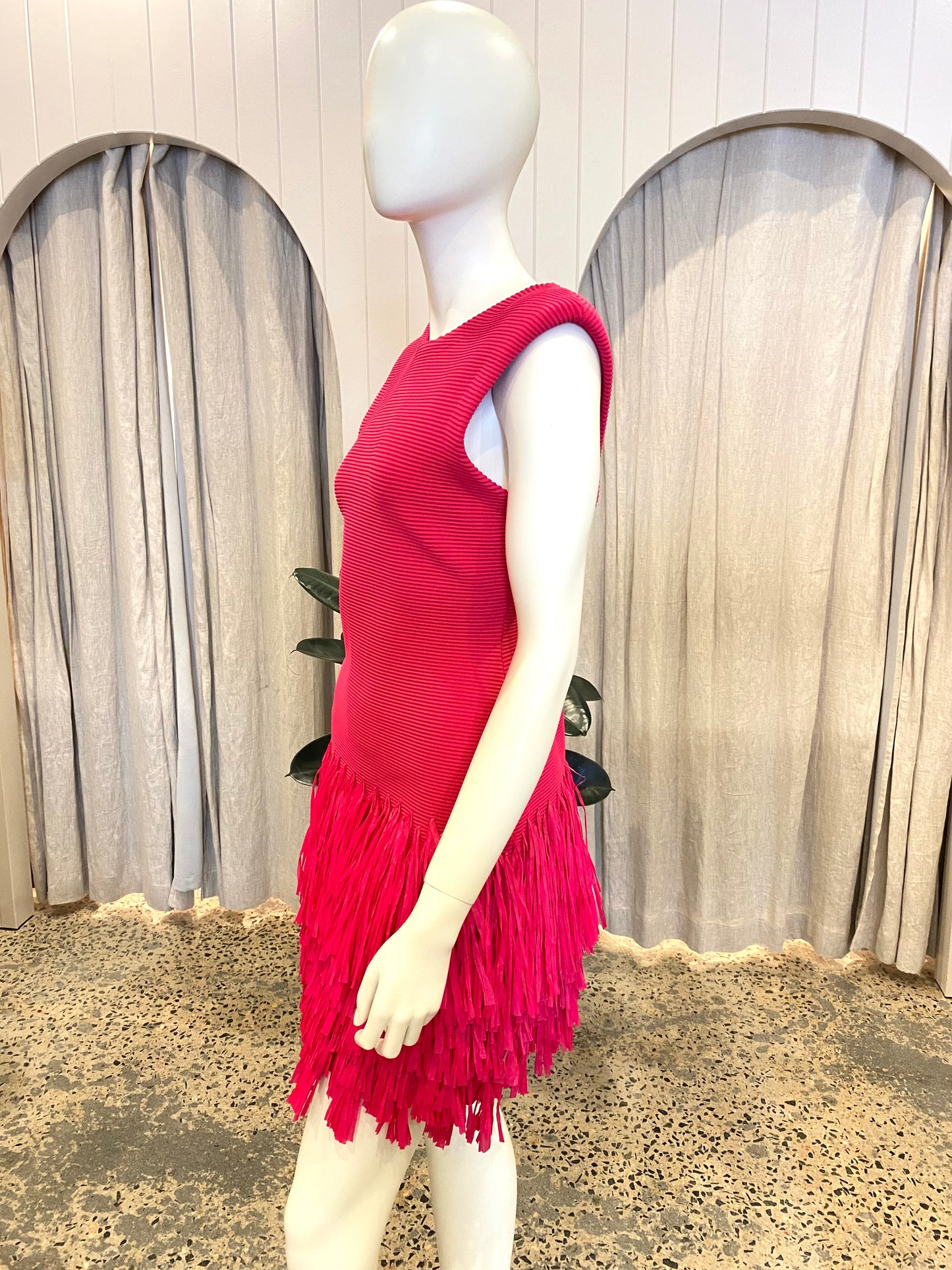 AJE Rushes Raffia Knit Mini Dress - Size XL