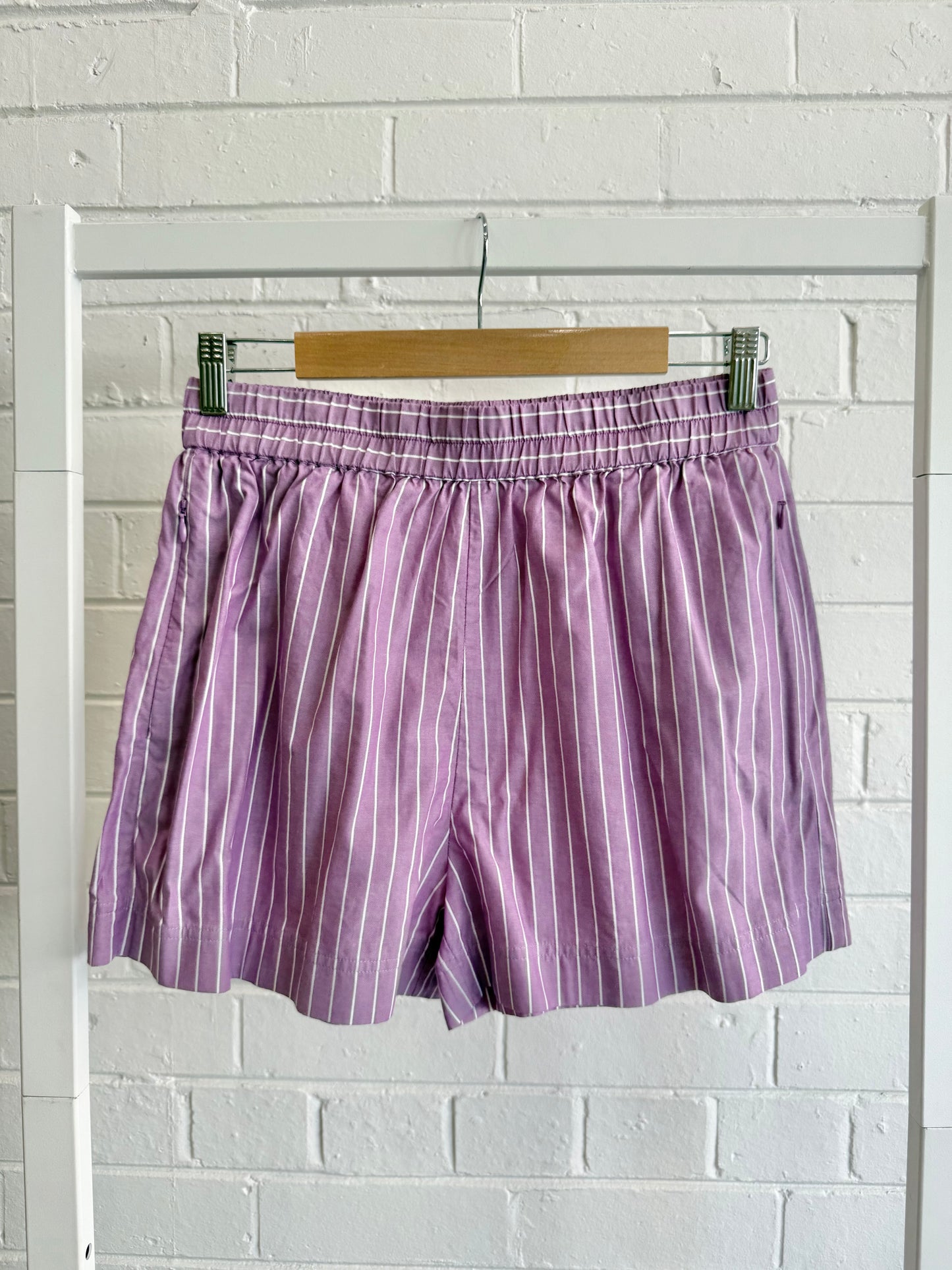 Country Road Pinstripe Shirt & Shorts Set in Purple - Size 10