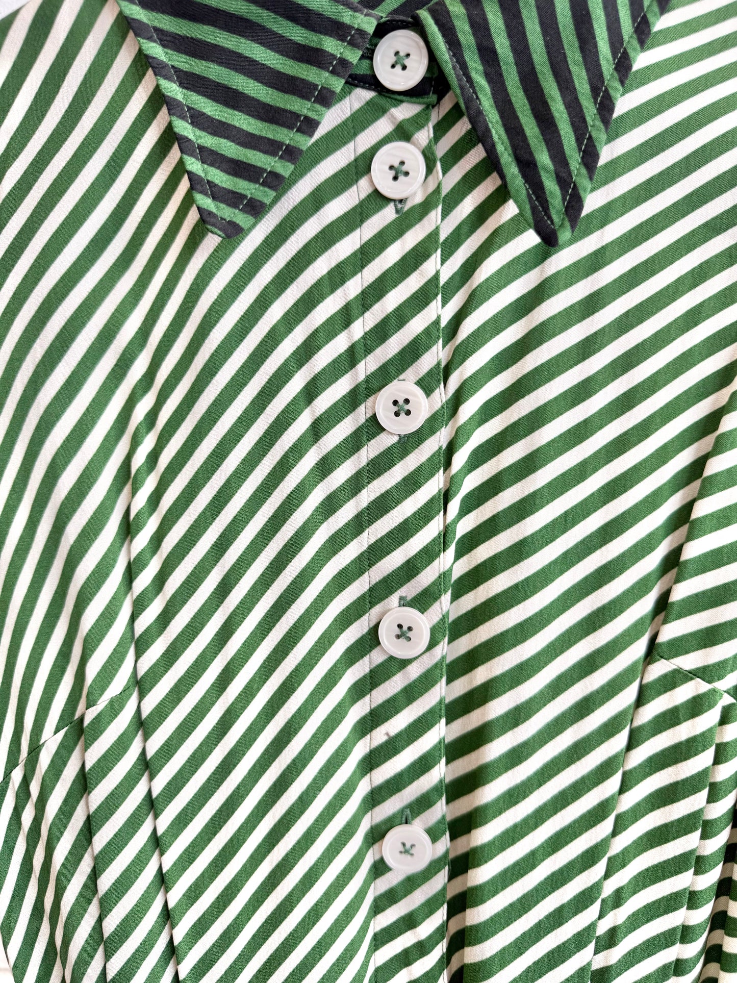 L.K. Bennett 'Valerie' Stripe Midi Shirtdress in Green - Size 10