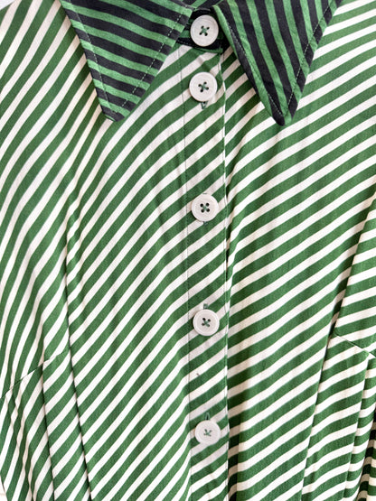 L.K. Bennett 'Valerie' Stripe Midi Shirtdress in Green - Size 10