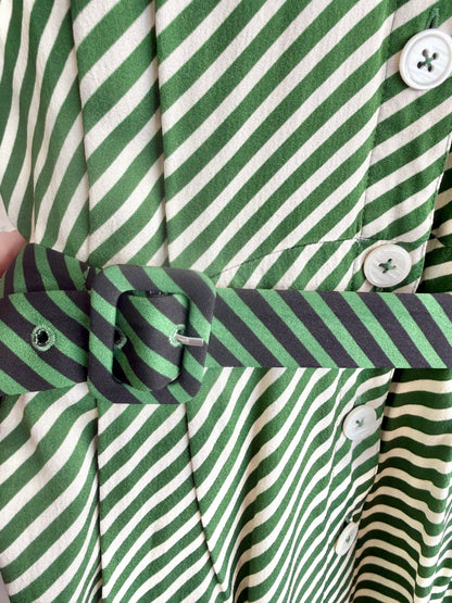 L.K. Bennett 'Valerie' Stripe Midi Shirtdress in Green - Size 10