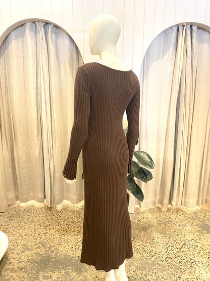 Friends With Frank Brown Cleo Dress - Size S