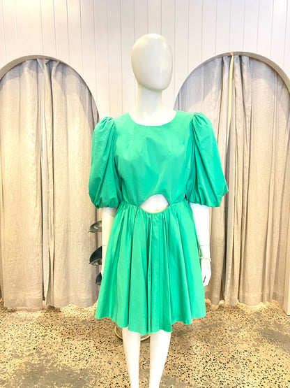 AJE Colette Mini Dress in Green - Size 12