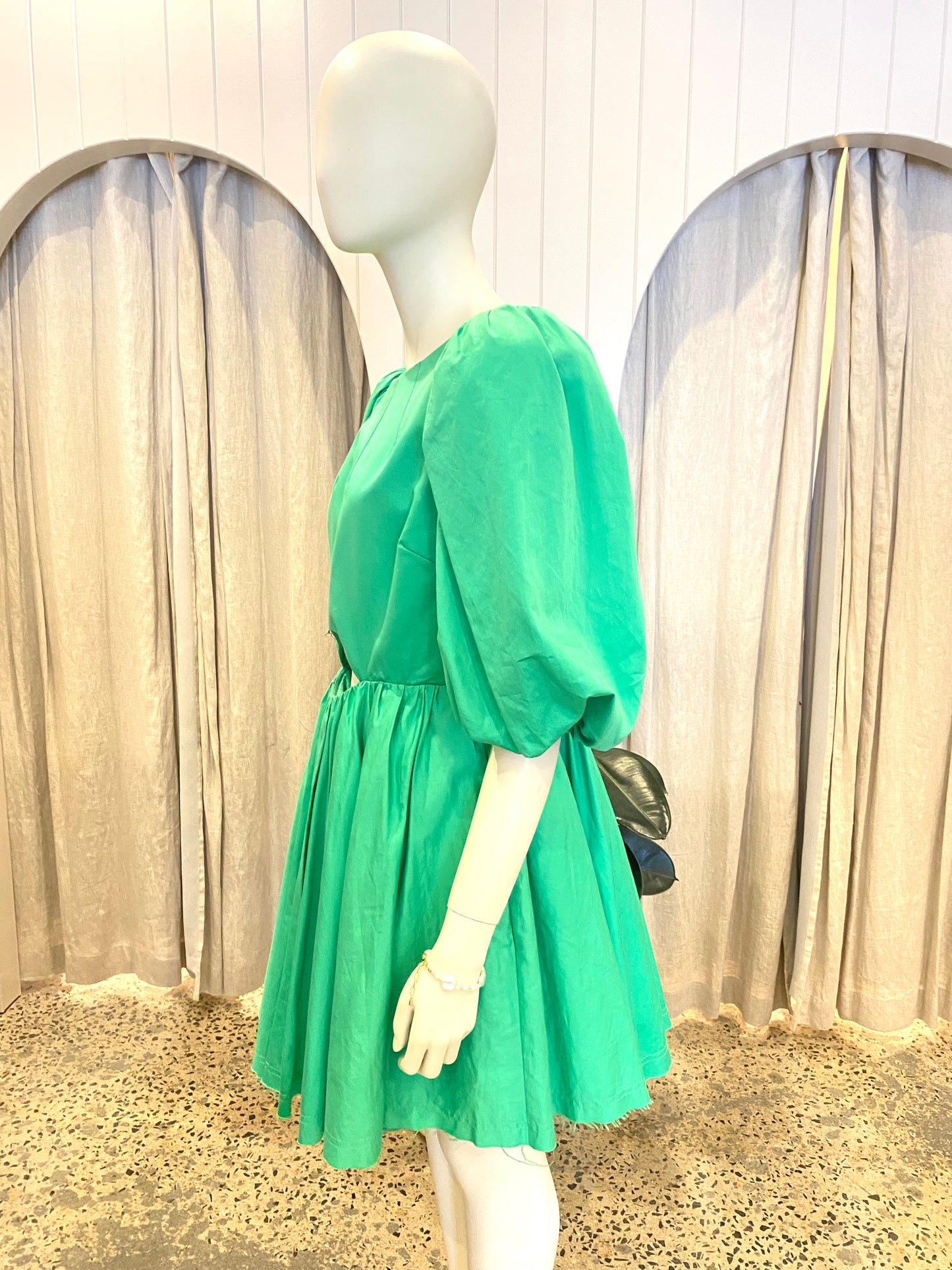 AJE Colette Mini Dress in Green - Size 12