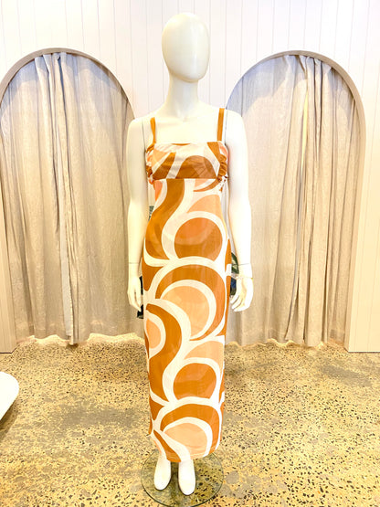 By Johnny Geo Mesh Print Dress - Size 14