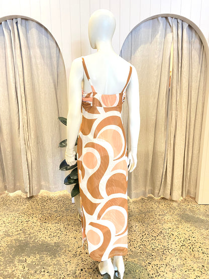 By Johnny Geo Mesh Print Dress - Size 14