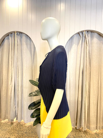 Scanlan Theodore Navy Pleated Top - Size M