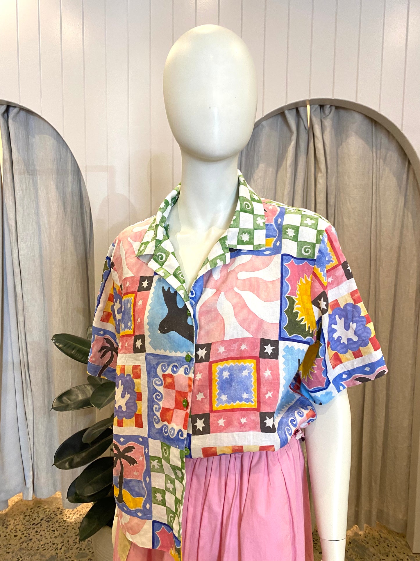 Gorman Summer Squares Shirt - Size 14