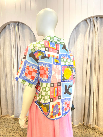 Gorman Summer Squares Shirt - Size 14