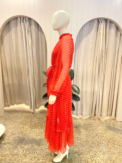 Zimmermann Ninety-Siz Swing Red Polka Dot Dress - Size 2 (10)