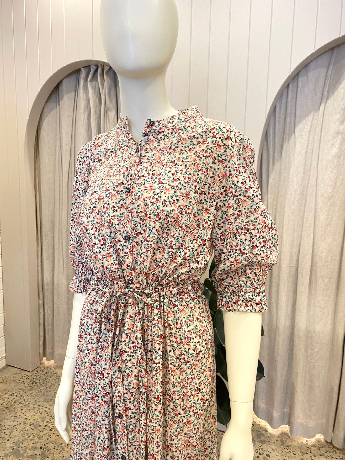 Morrison Floral Print Midi Dress - Size 4