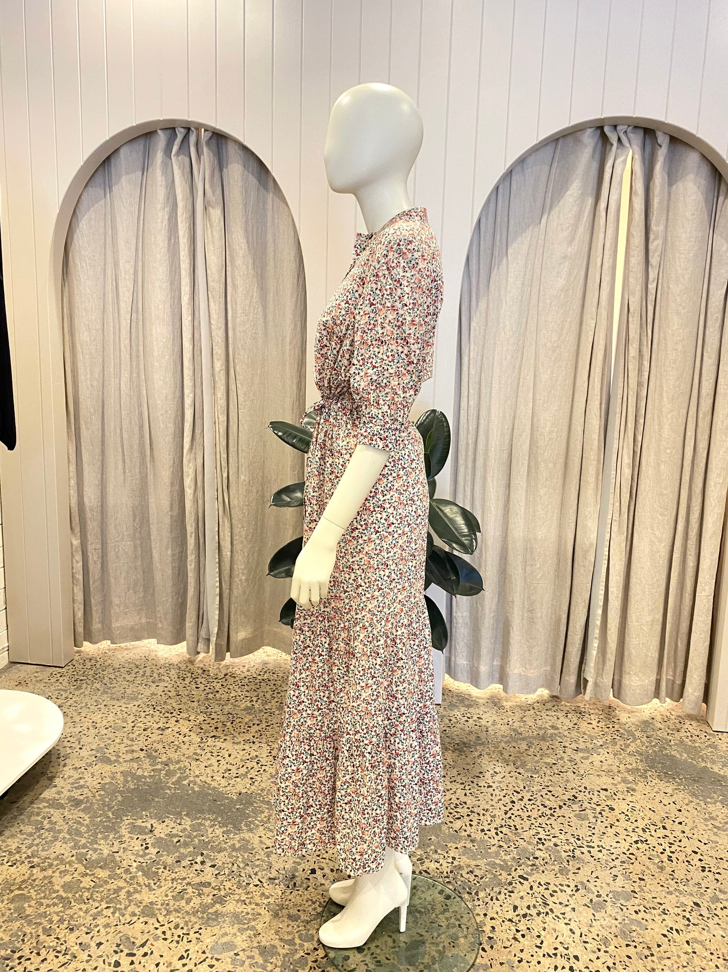 Morrison Floral Print Midi Dress - Size 4