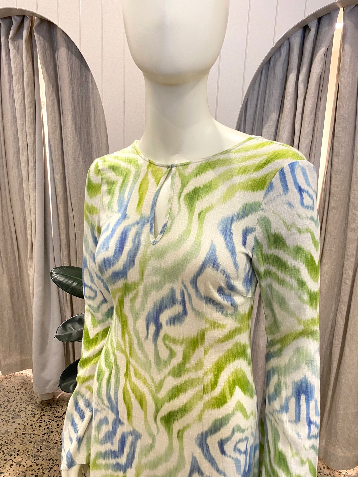 The Wolf Gang Blue and Green Ames Maxi Dress - Size S