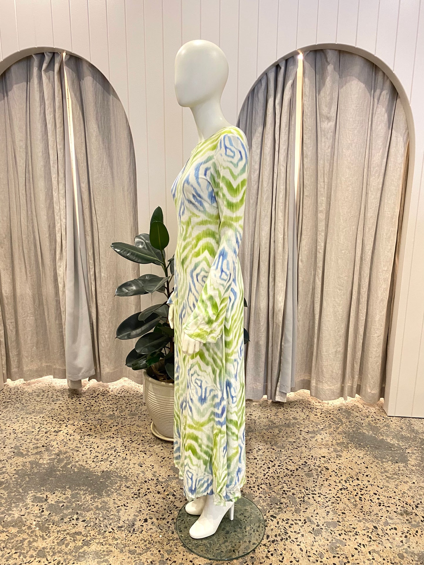 The Wolf Gang Blue and Green Ames Maxi Dress - Size S