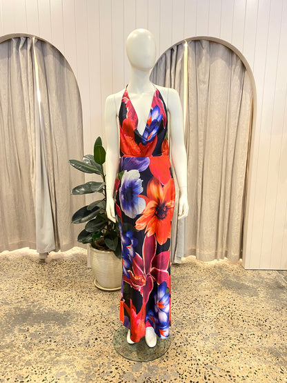 Runway The Label Mauve Print Posey Maxi Dress - Size M