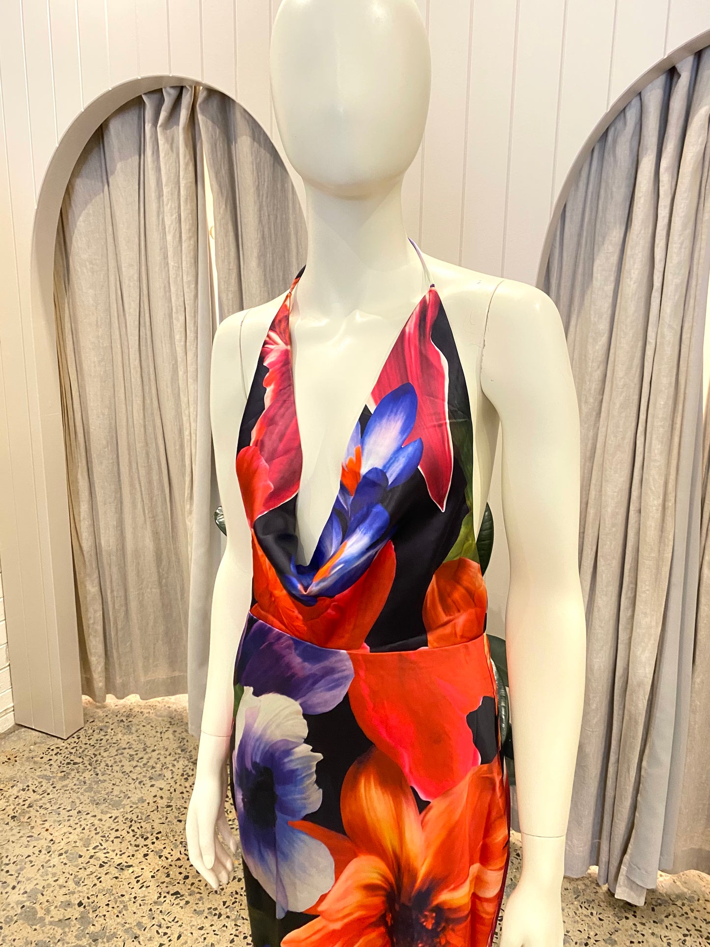 Runway The Label Mauve Print Posey Maxi Dress - Size M