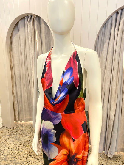 Runway The Label Mauve Print Posey Maxi Dress - Size M