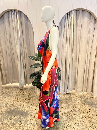 Runway The Label Mauve Print Posey Maxi Dress - Size M