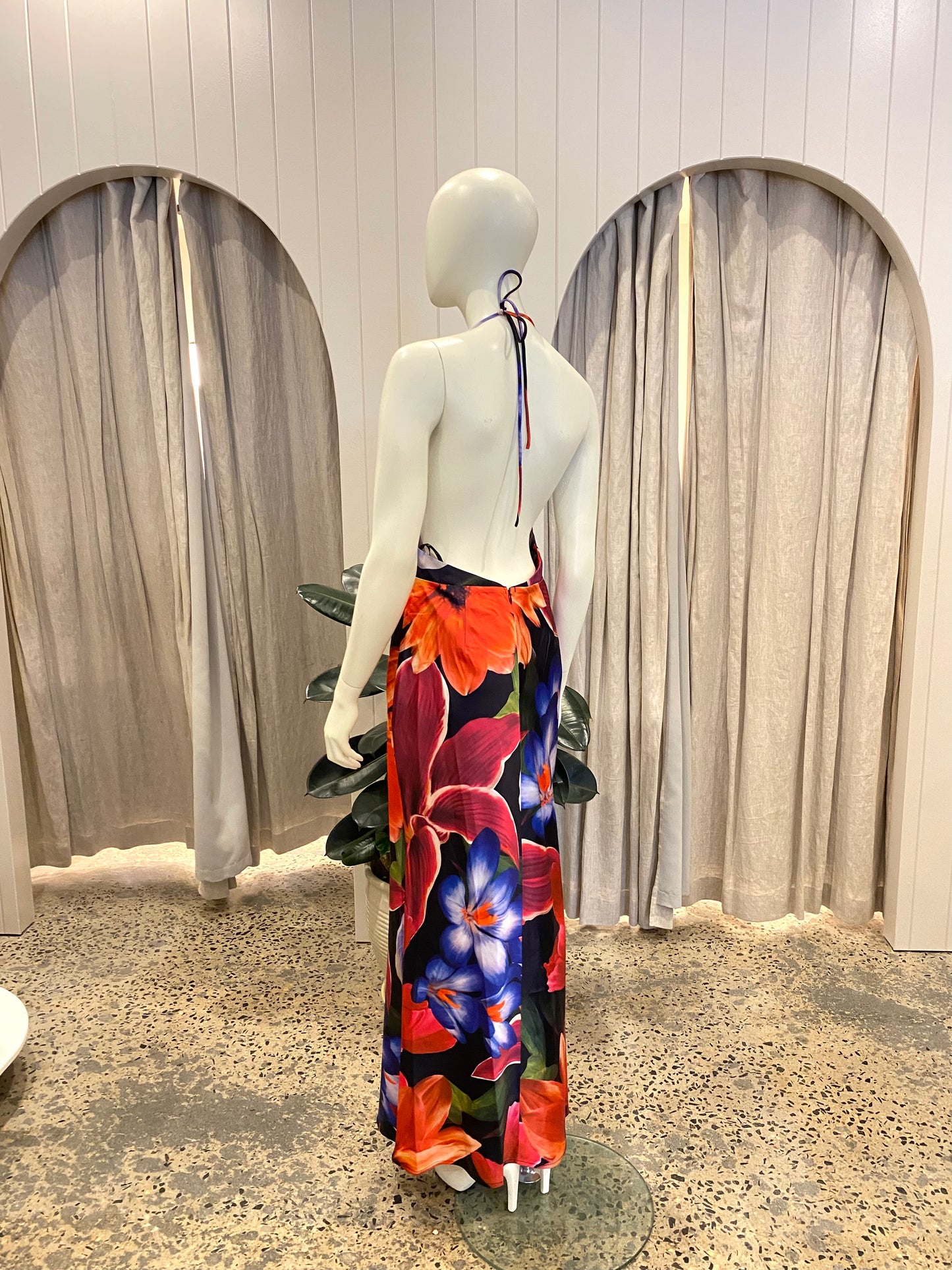 Runway The Label Mauve Print Posey Maxi Dress - Size M