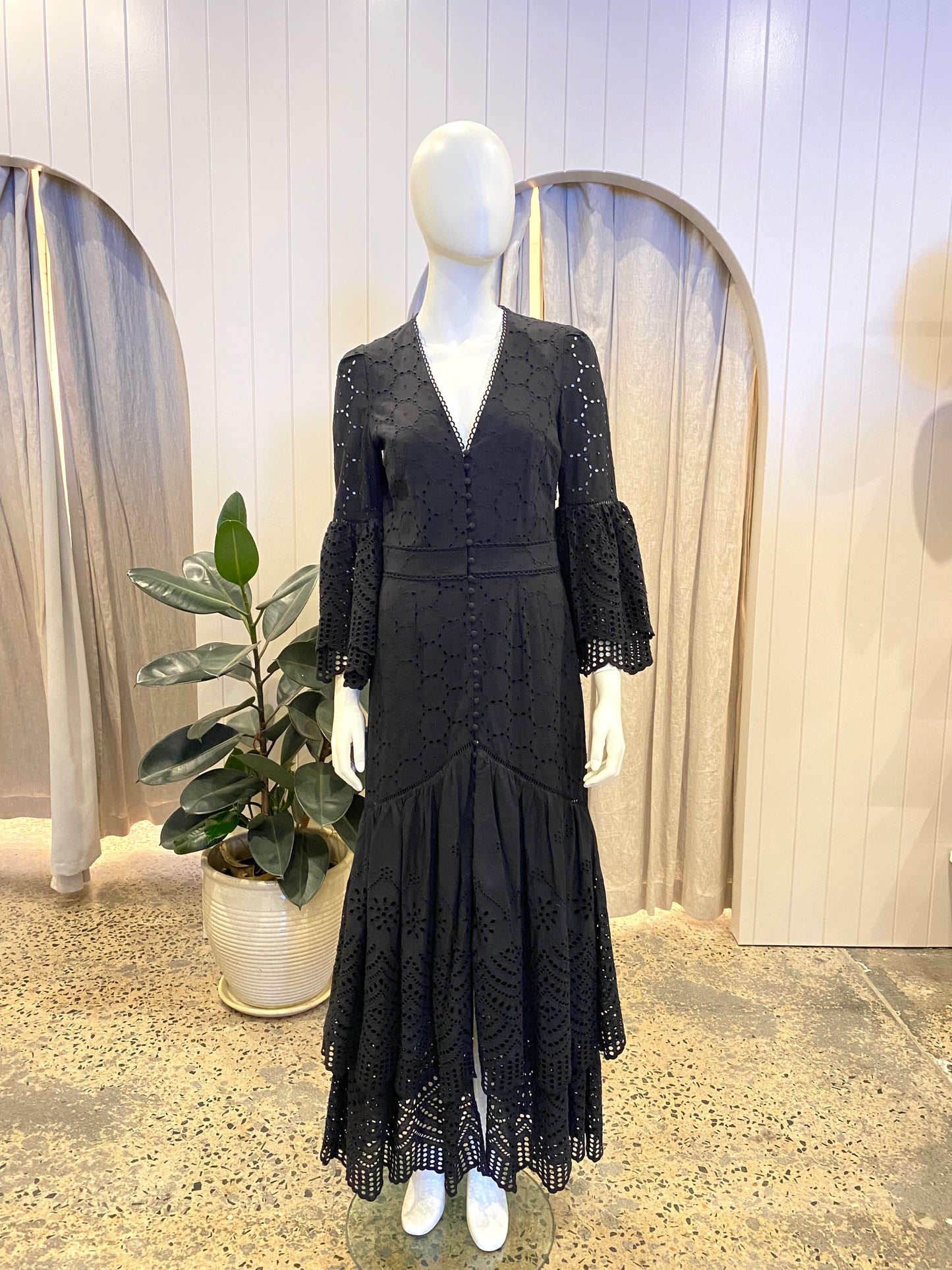 We Are Kindred Black Crochet Maxi Dress - Size 8