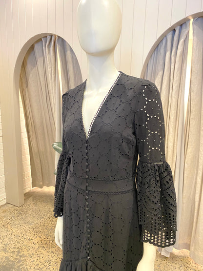 We Are Kindred Black Crochet Maxi Dress - Size 8