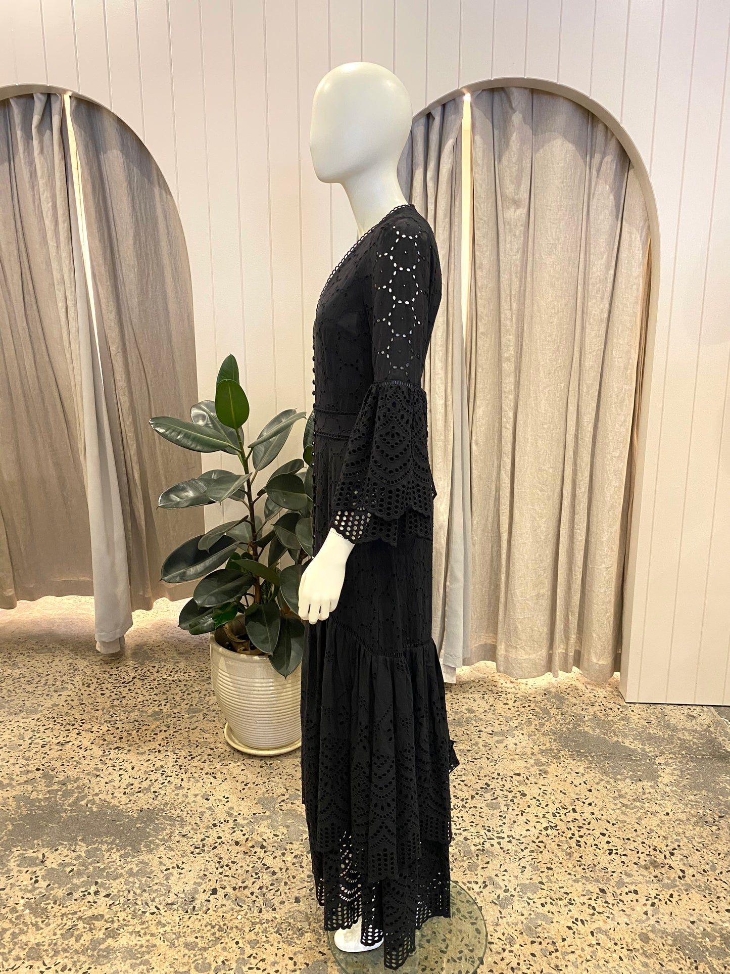 We Are Kindred Black Crochet Maxi Dress - Size 8