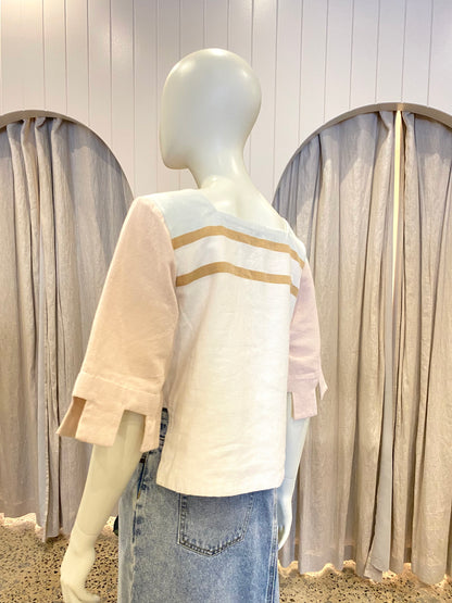 Lucy Folk Pink Stripe Top - Size M/L