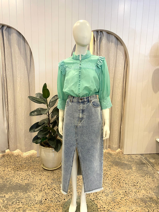 Once Was Silk Blouse - Size 4 (au14)