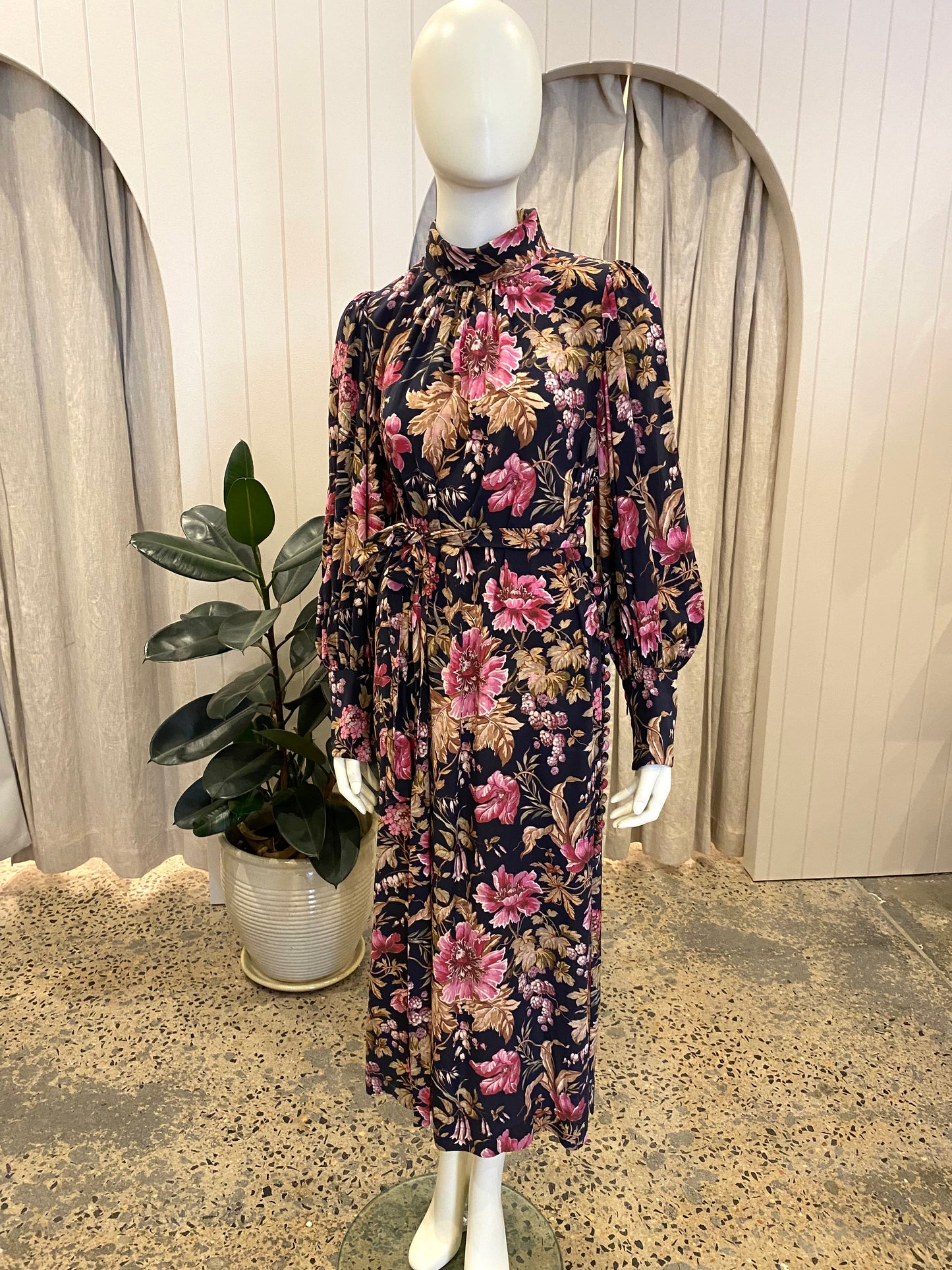 Zimmermann 'Lucky' Floral-print Silk-chiffon Midi Dress - Size 1 (10)