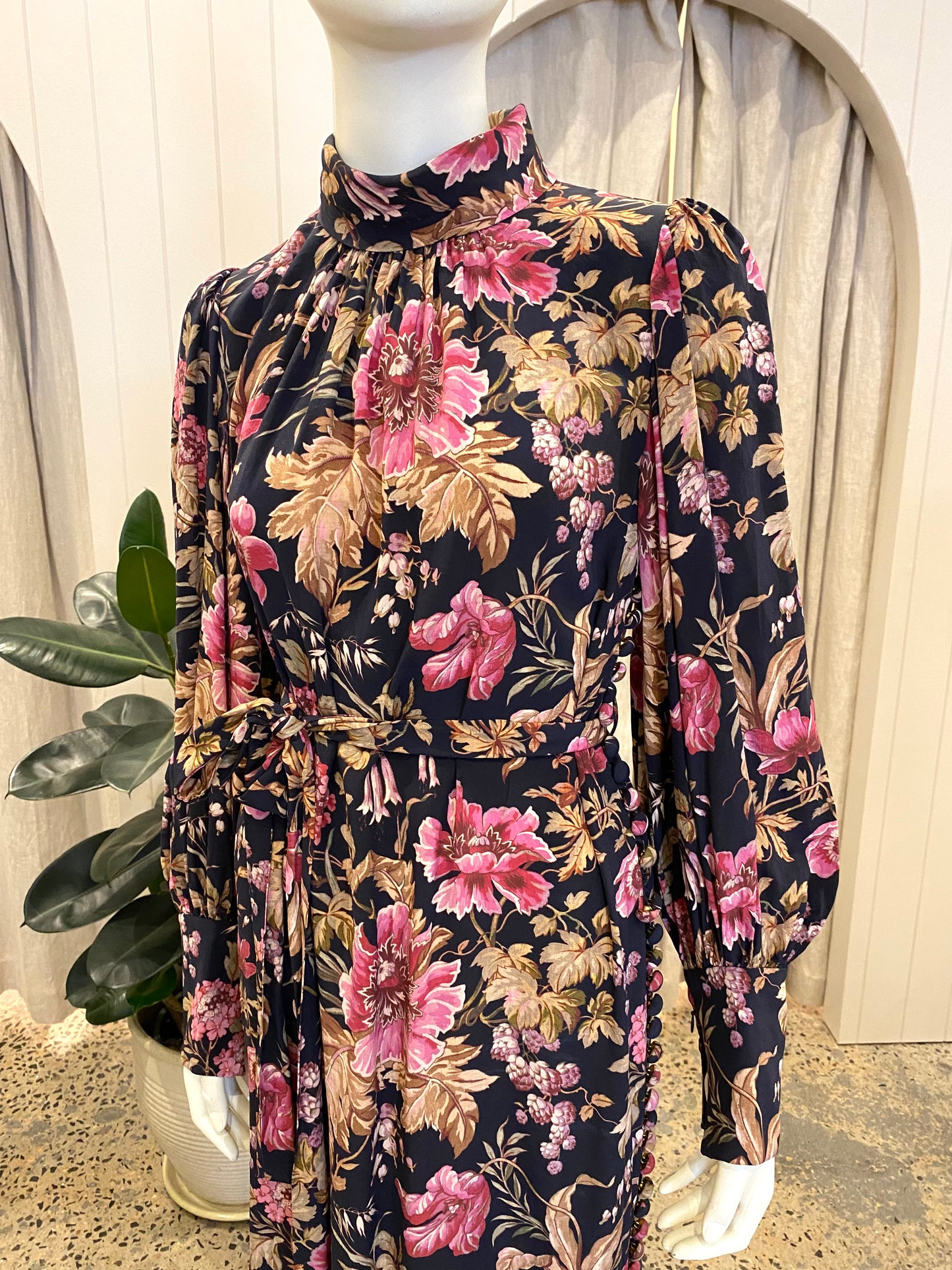 Zimmermann 'Lucky' Floral-print Silk-chiffon Midi Dress - Size 1 (10)