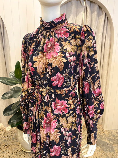 Zimmermann 'Lucky' Floral-print Silk-chiffon Midi Dress - Size 1 (10)