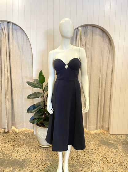 Zimmermann Navy Bustier Midi Dress - Size 8