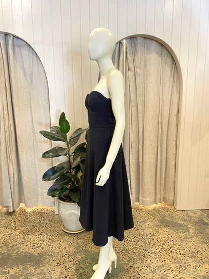 Zimmermann Navy Bustier Midi Dress - Size 8