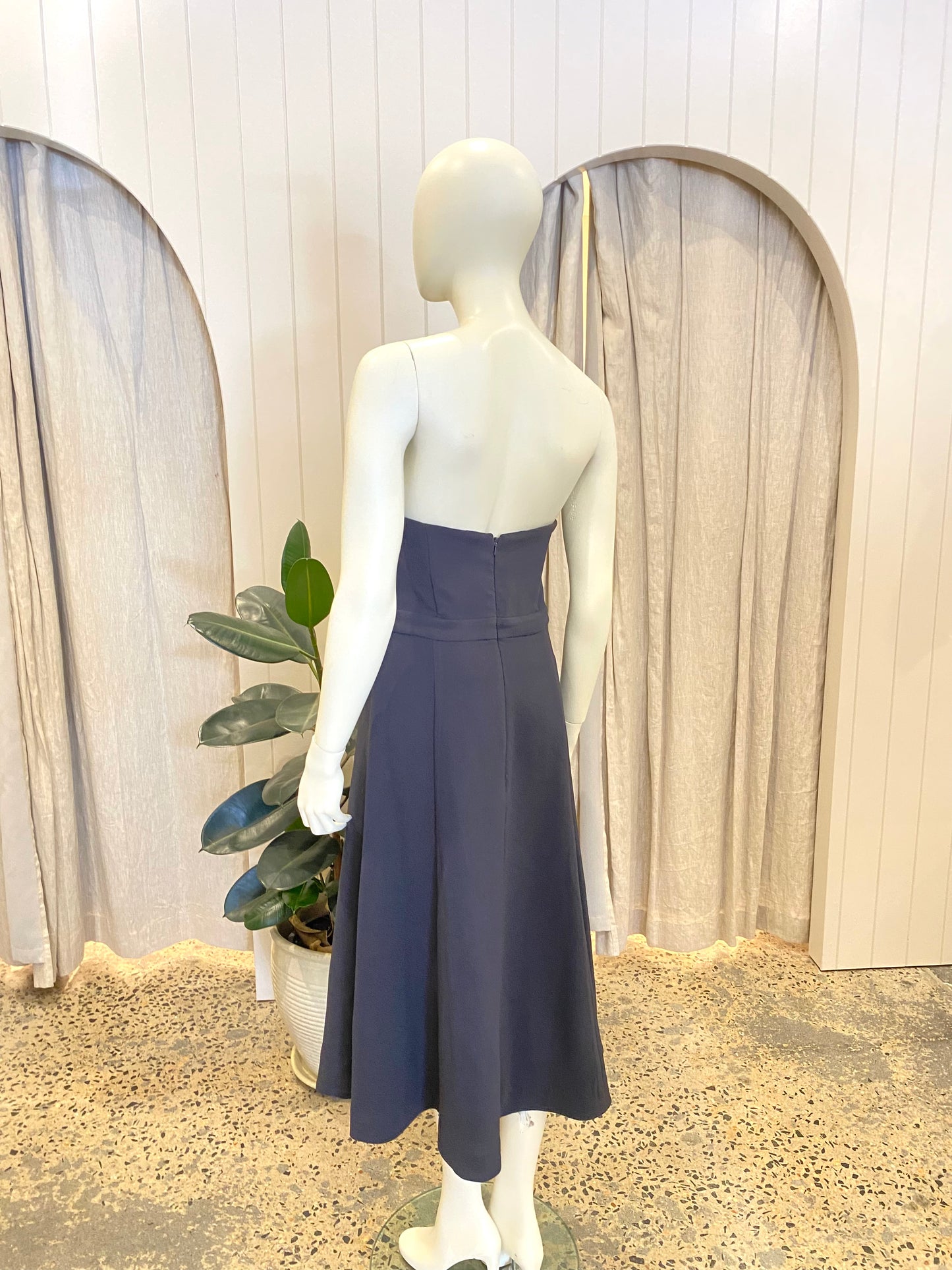 Zimmermann Navy Bustier Midi Dress - Size 8