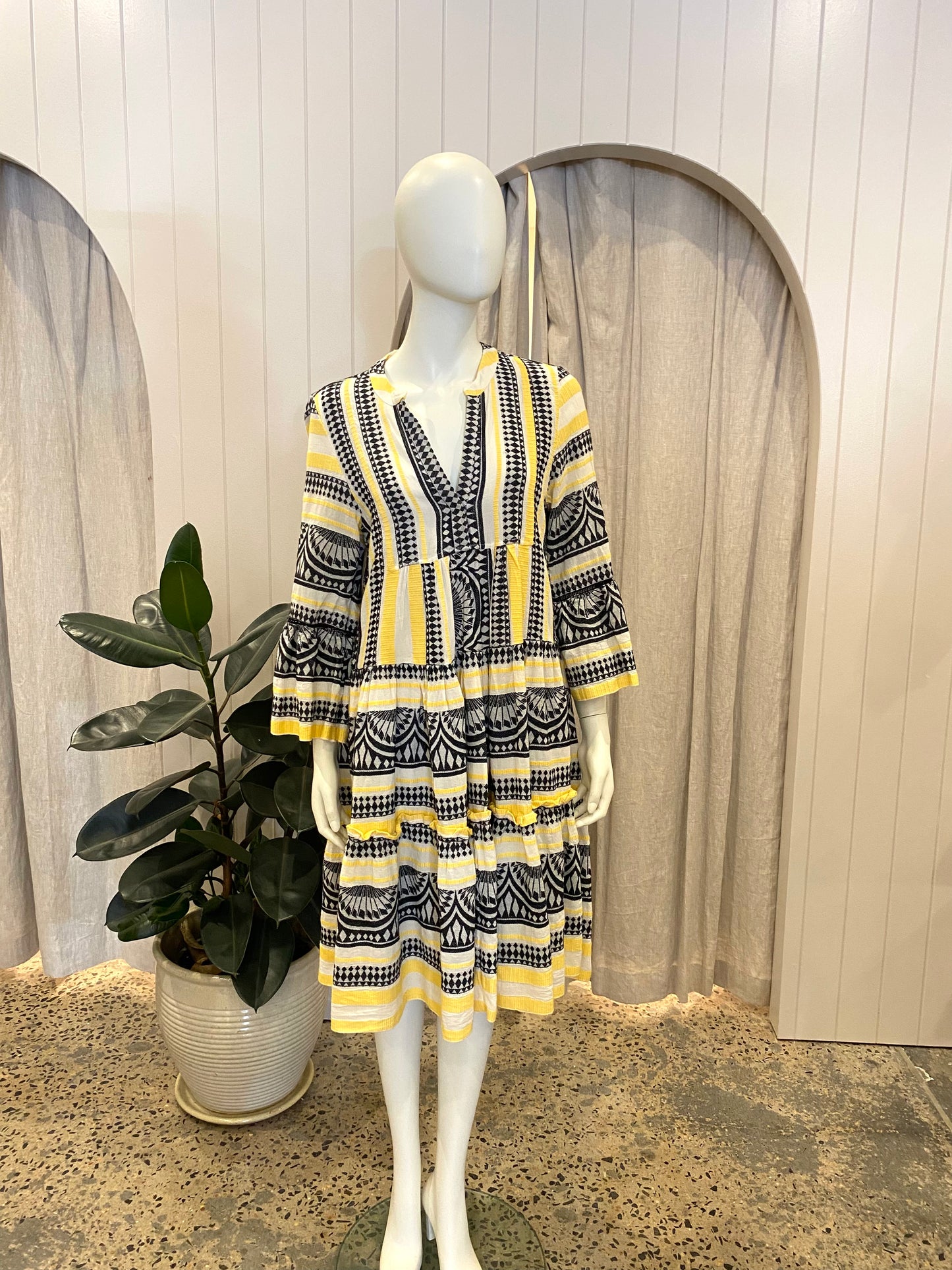 Pearl and Cavier Yellow Zakar Maxi Dress - Size XS/S