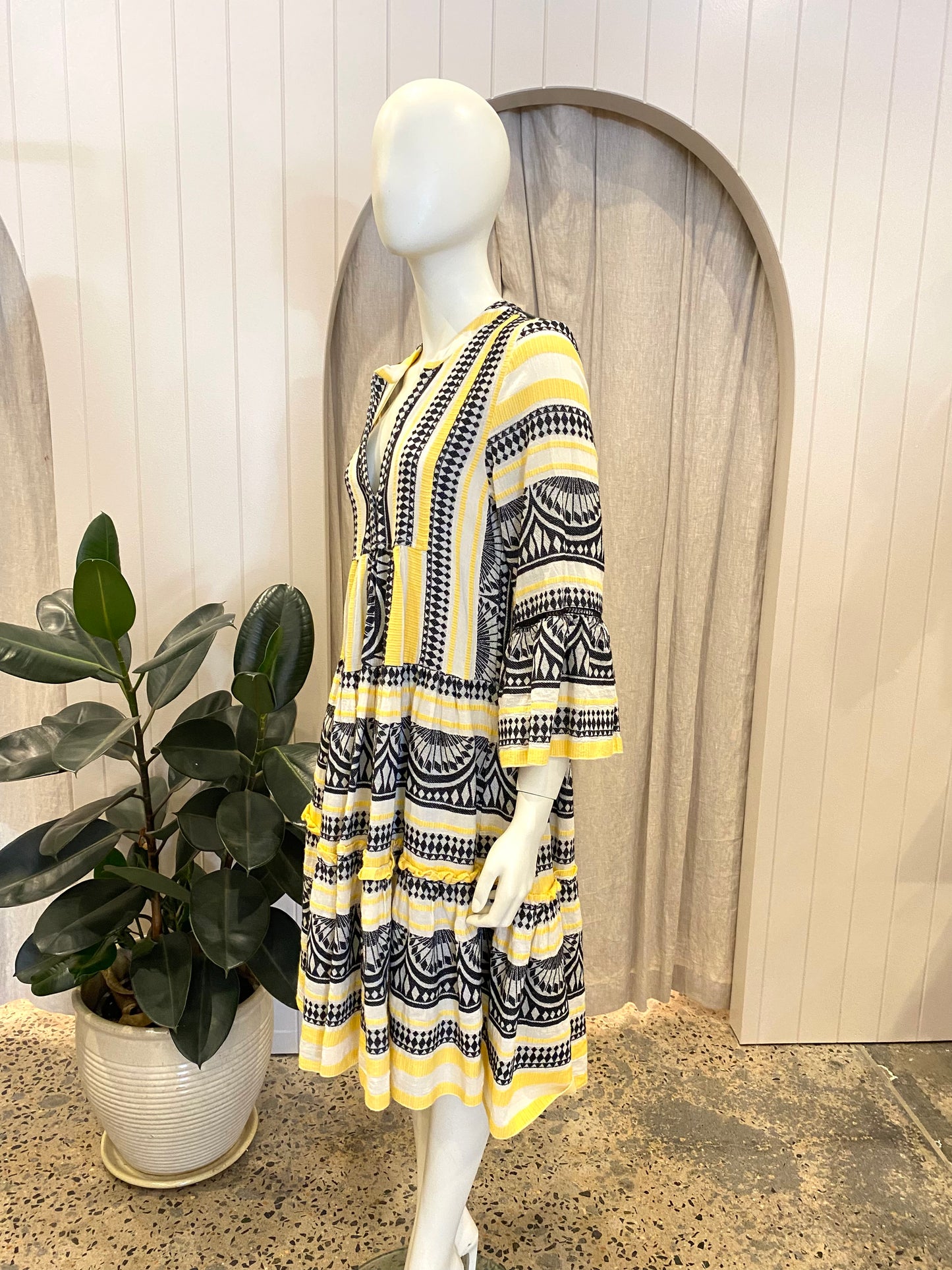 Pearl and Cavier Yellow Zakar Maxi Dress - Size XS/S