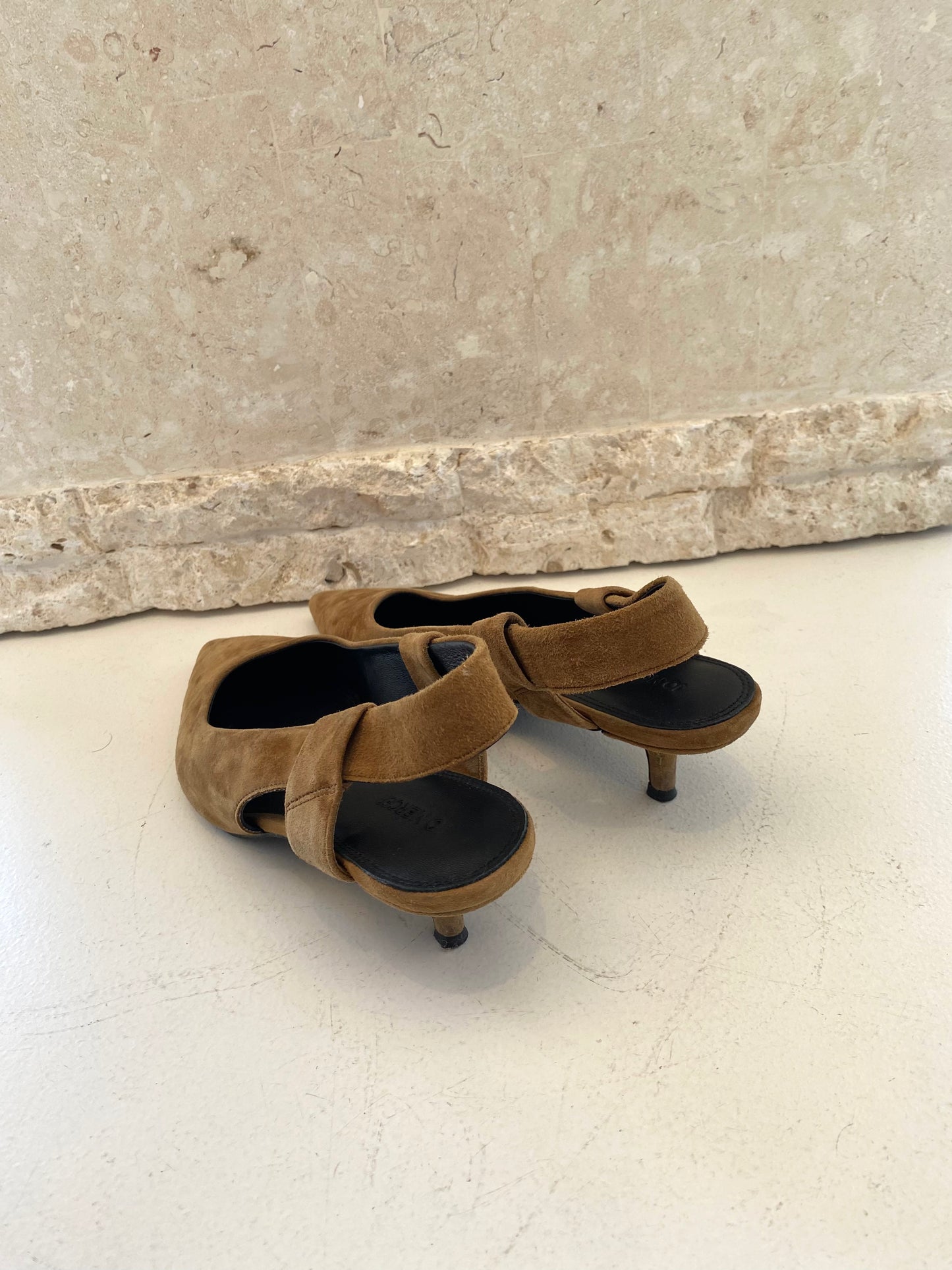 Jo Mercer Tan Suede Rosa Kitten Heel - Size 40