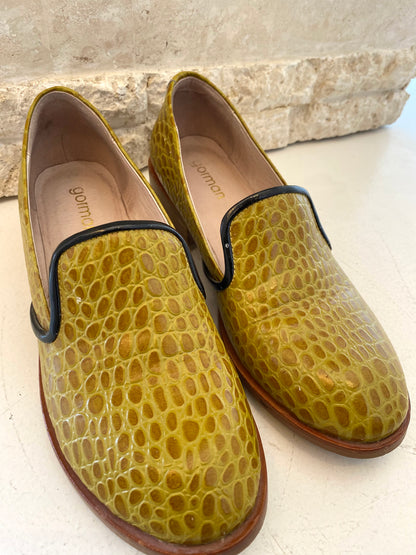 Gorman Croc Embossed Loafer in Green - Size 38
