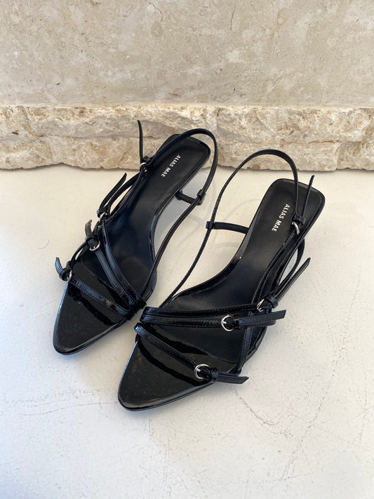 Alias Mae Black Patent Enza Kitten Heels - Size 37